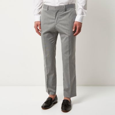 Grey tailored suit trousers